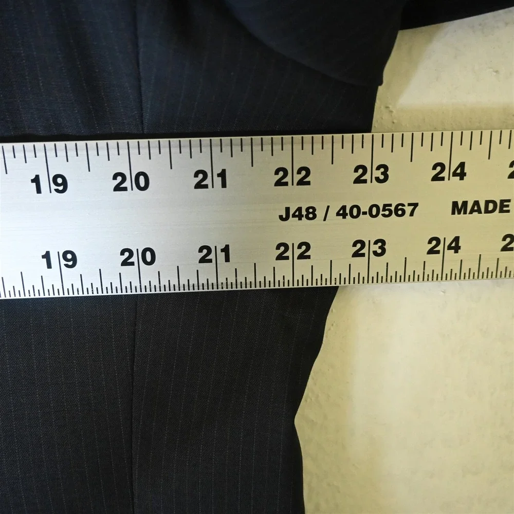 Jos. A Bank 42L Navy Blue Striped 100% Wool Mens Blazer Suit‎ Jacket Sport Coat